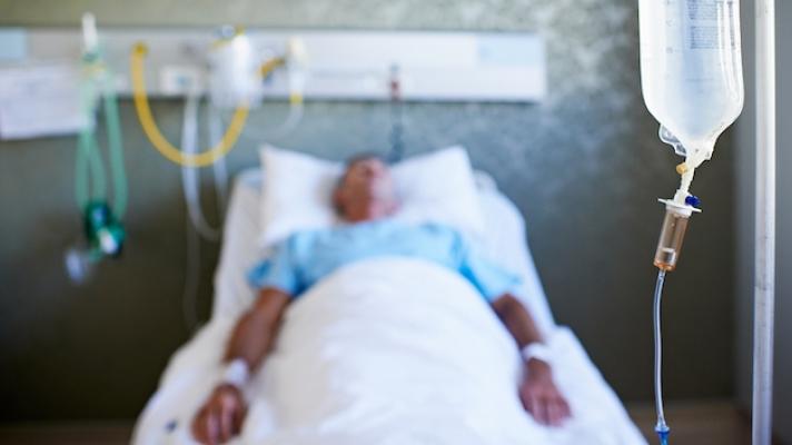 Patient in hospital bed