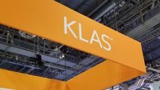 KLAS sign hangs above its HIMSS Global Conference exhibition